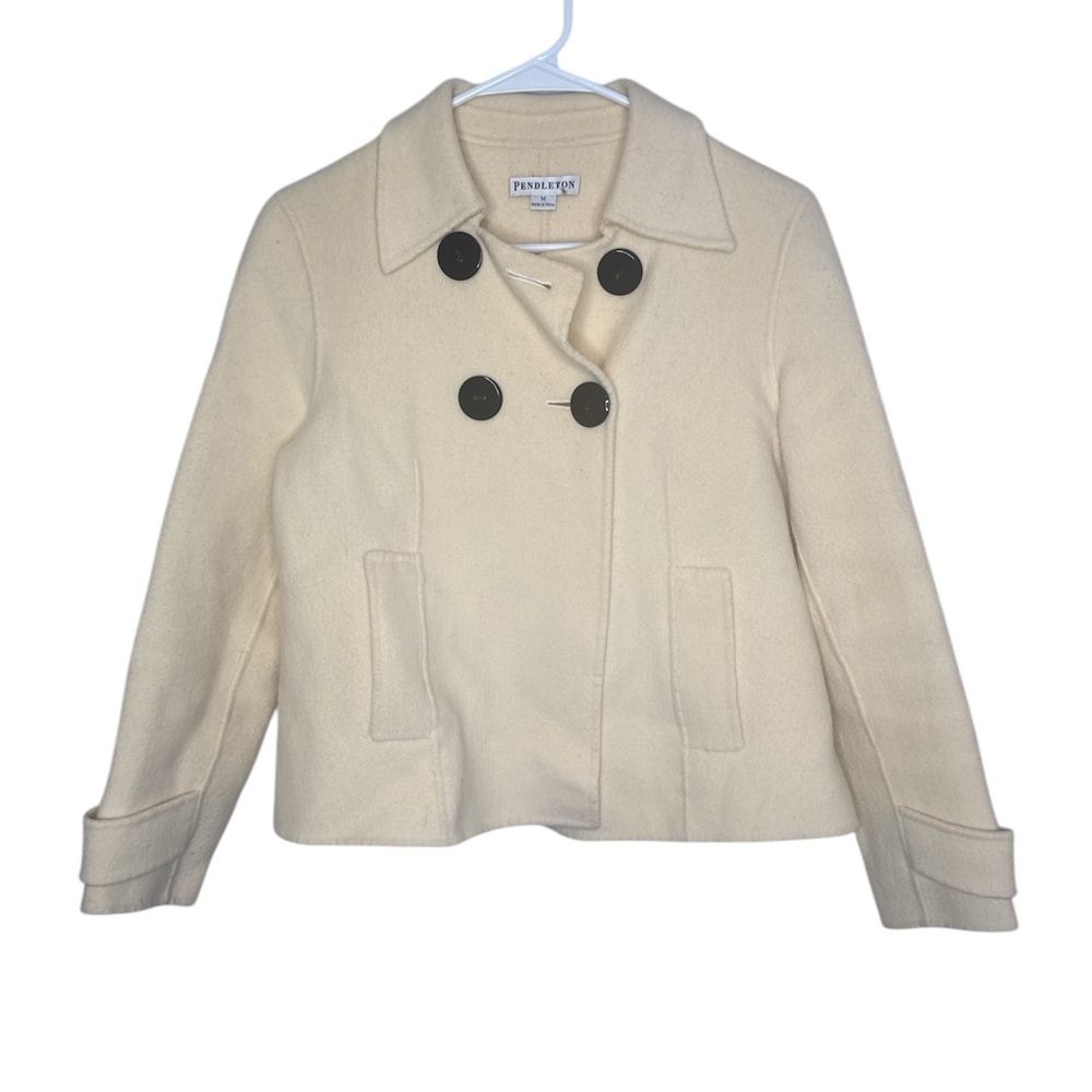 Pendleton Women's Double Breasted Ivory Merino Wo… - image 1